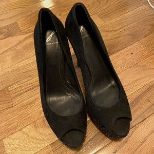 Studded Black Brian Atwood Pumps - Size 8